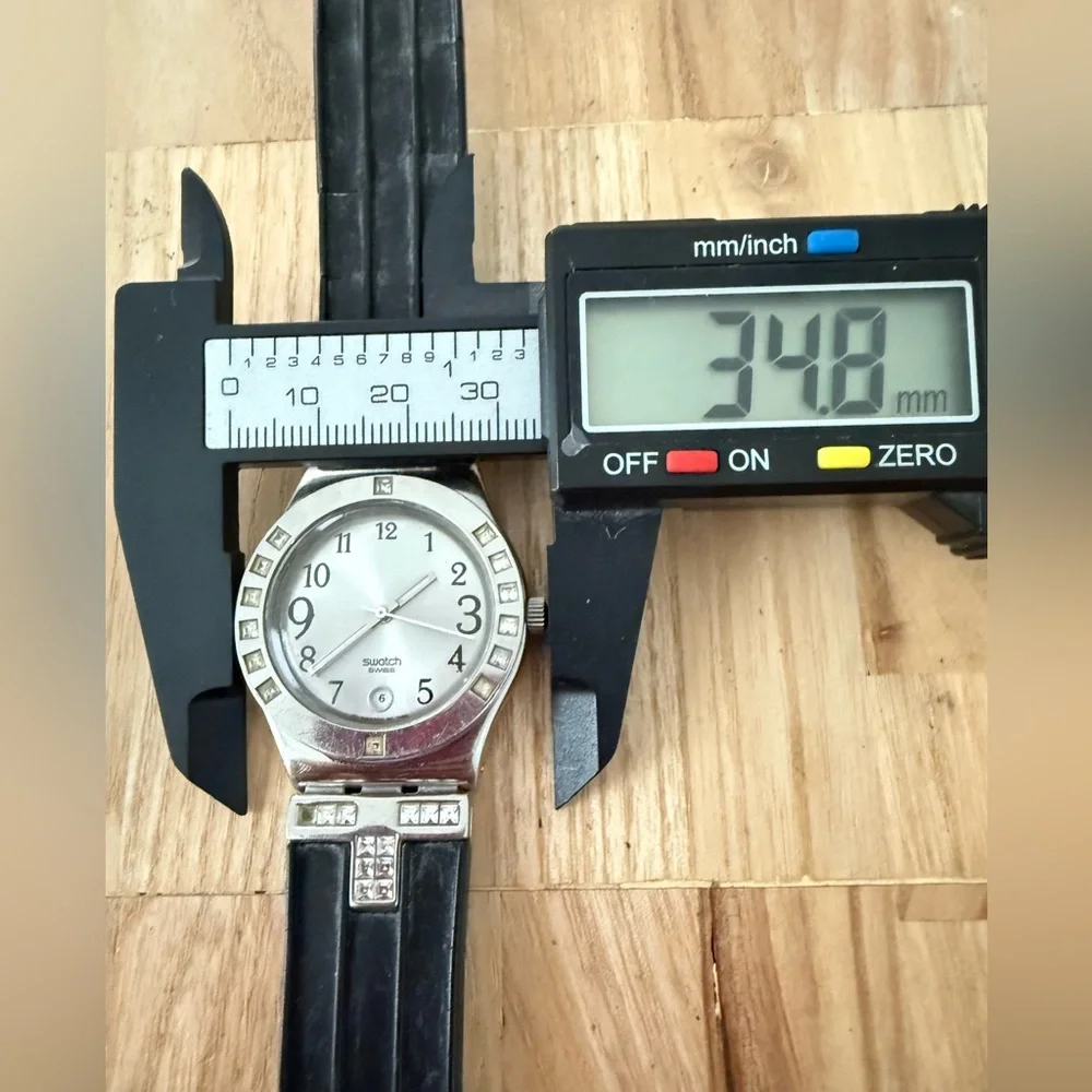 Vintage swatch irony Fancy Me silver tone watch NEW BATTERY NEEDS STRAP